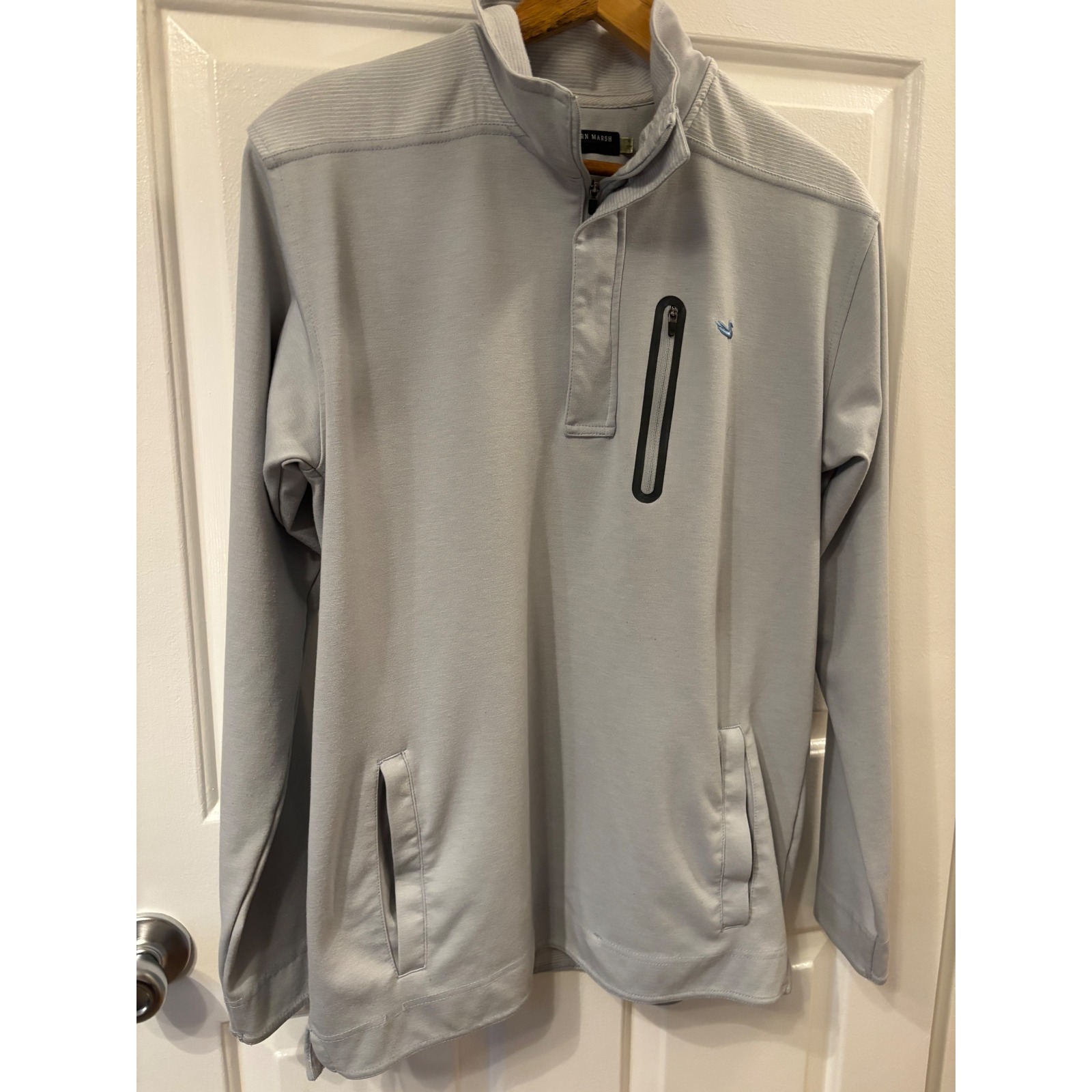 Southern Marsh Fieldtec Mens Grey Quarter Zip Pullover Performance Jacket ~ Lg